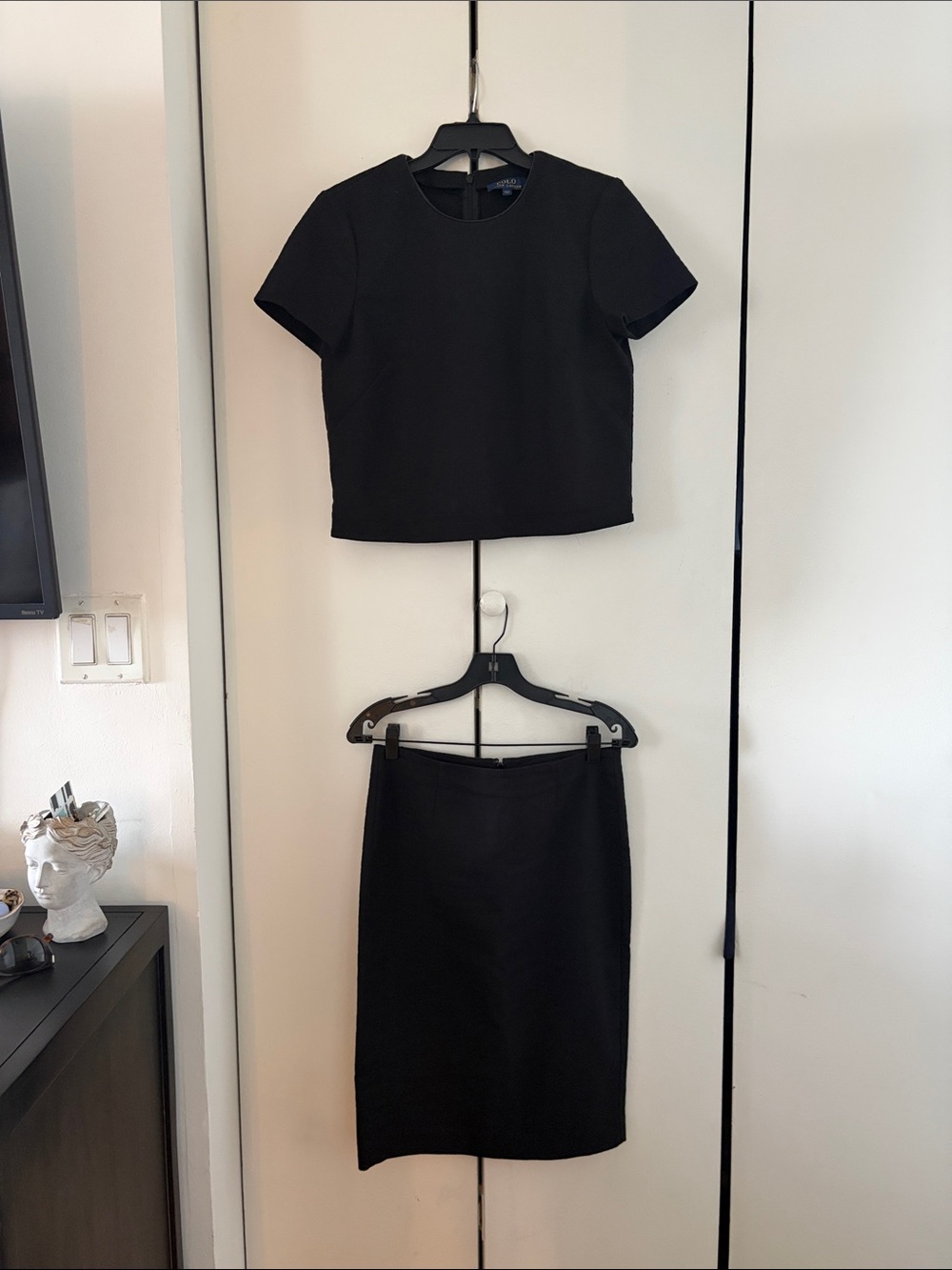 Polo by Ralph Lauren Black Two-Piece Top and Skirt Set